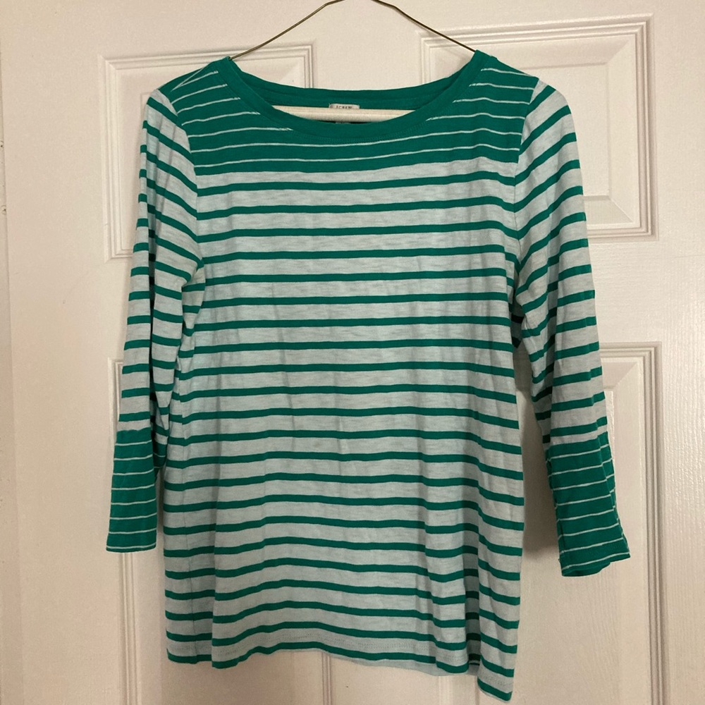 Jcrew Teal stripe Top